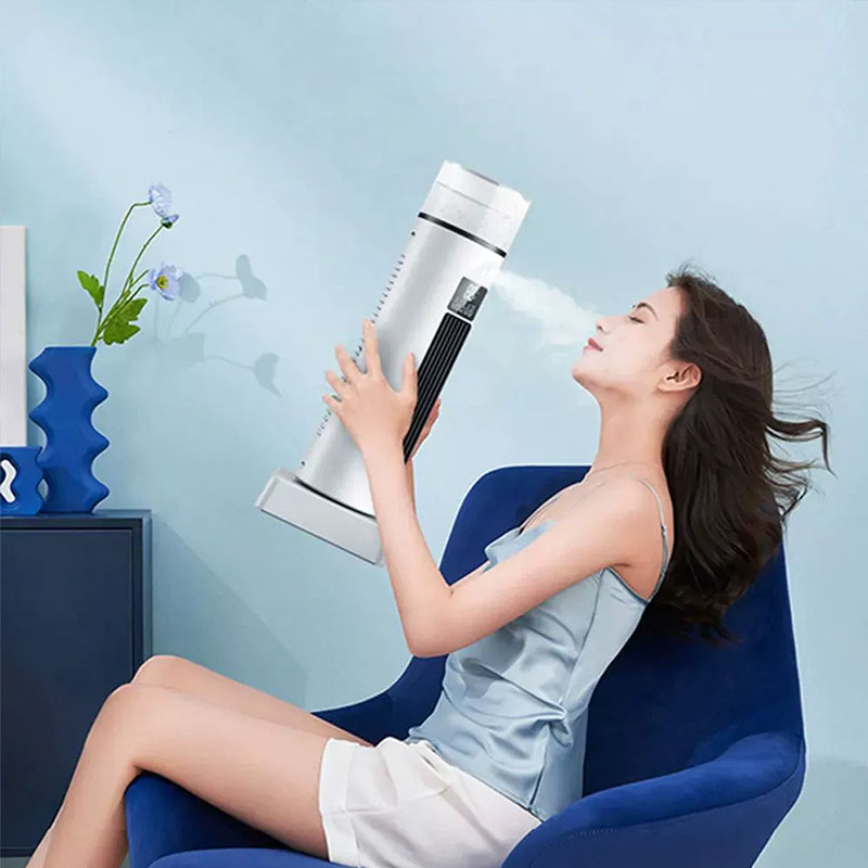 2025 NEW Portable Tower Fan – 6 Wind Speeds, Mist Bladeless, for Bedroom/Living Room/Office - Moze