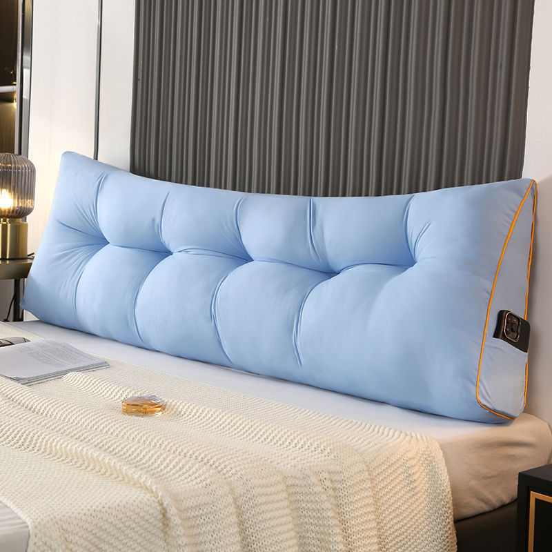 Fluffy Warm Feather-Cotton Backrest - Classic Solid Brushed Triangular Bed Cushion - Moze