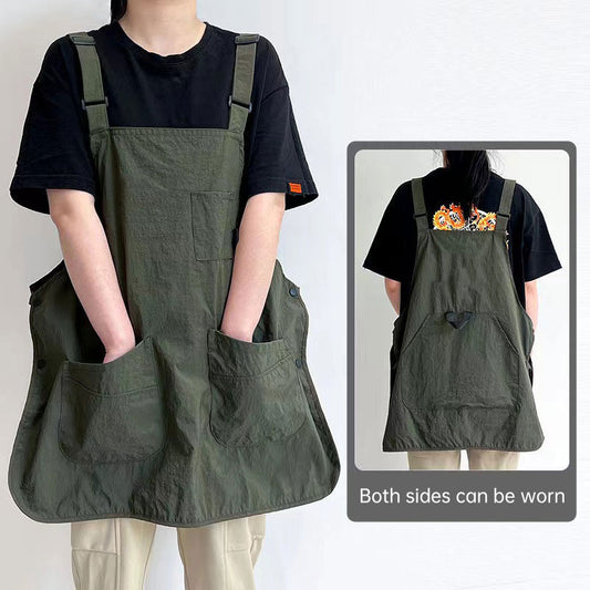 Double-Sided Waterproof Kitchen Apron – Adjustable Unisex Chef Apron, Pure Color Household Cooking Workwear - Moze