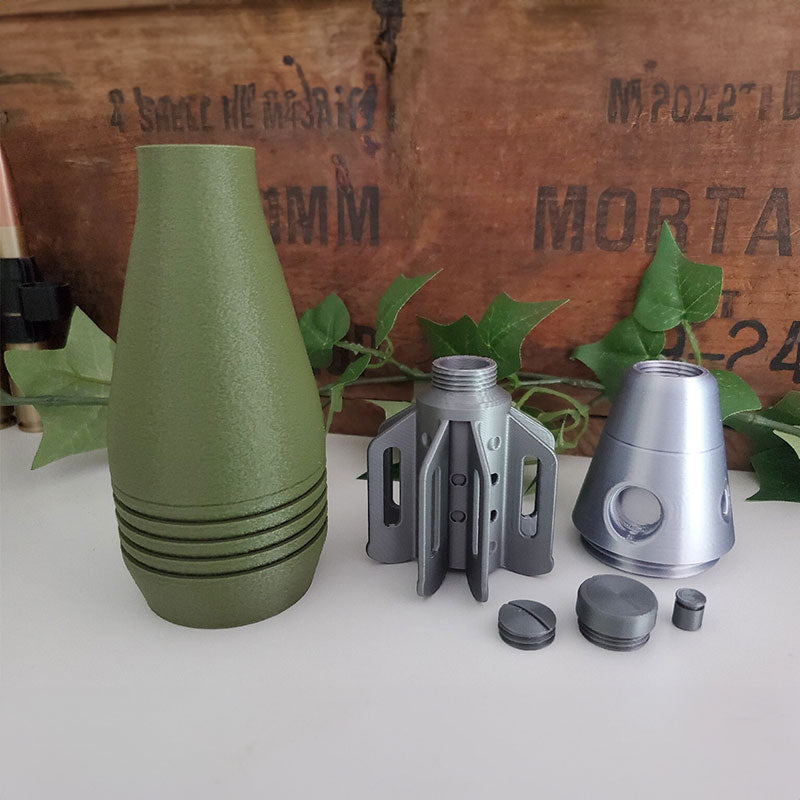 60mm Mortar Shell M2 Pen Holder - Realistic 3D Printed Replica for Office Desk, Home Study Assembly, Storage & Decoration Gift - Moze
