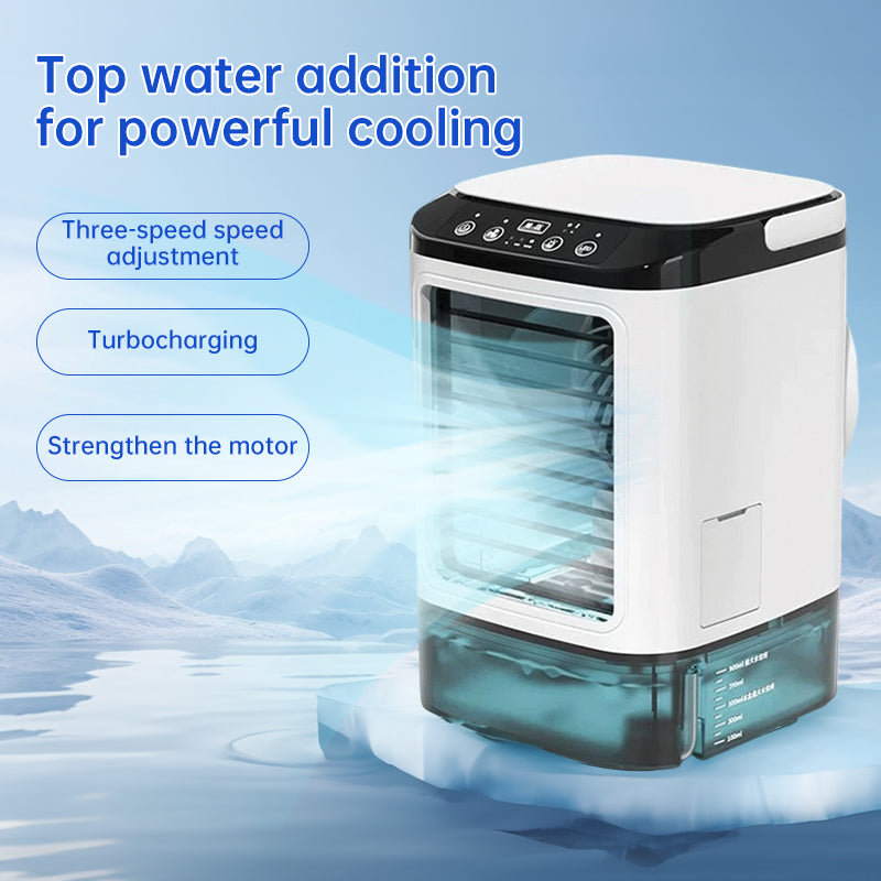 3-speed Portable Mini Air Cooler (900ML Tank) - Fan & Humidifier. For bedroom/office. - Moze