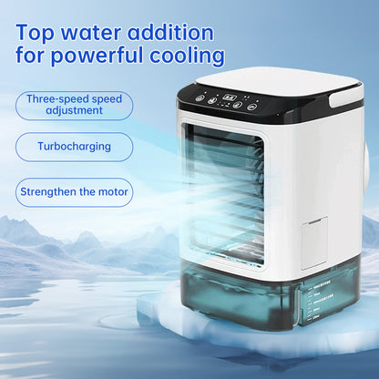 3-speed Portable Mini Air Cooler (900ML Tank) - Fan & Humidifier. For bedroom/office. - Moze