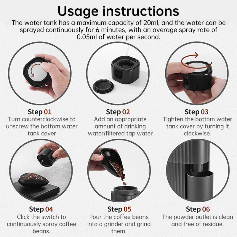 Automatic Coffee Bean Mist Sprayer | Portable, Fine Mist for Optimal Coffee Storage - Moze