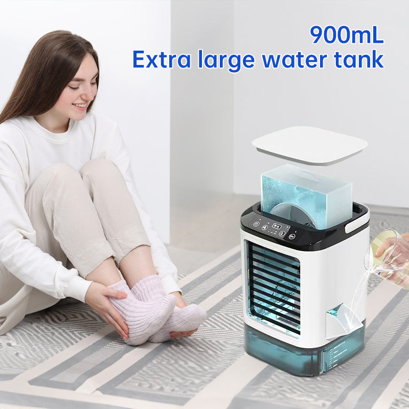 3-speed Portable Mini Air Cooler (900ML Tank) - Fan & Humidifier. For bedroom/office. - Moze