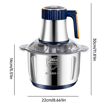 Electric Meat Grinders, 5L Food Processor, Stainless Steel Multifunctional Vegetable Slicer, Kitchen Chopper & Mixer - Moze