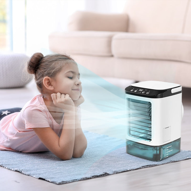 3-speed Portable Mini Air Cooler (900ML Tank) - Fan & Humidifier. For bedroom/office. - Moze