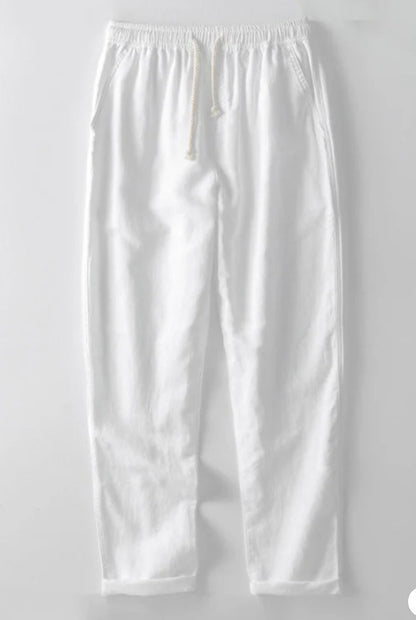 Men's Stand Collar Slim Fit Linen-Cotton Suit Set - Moze