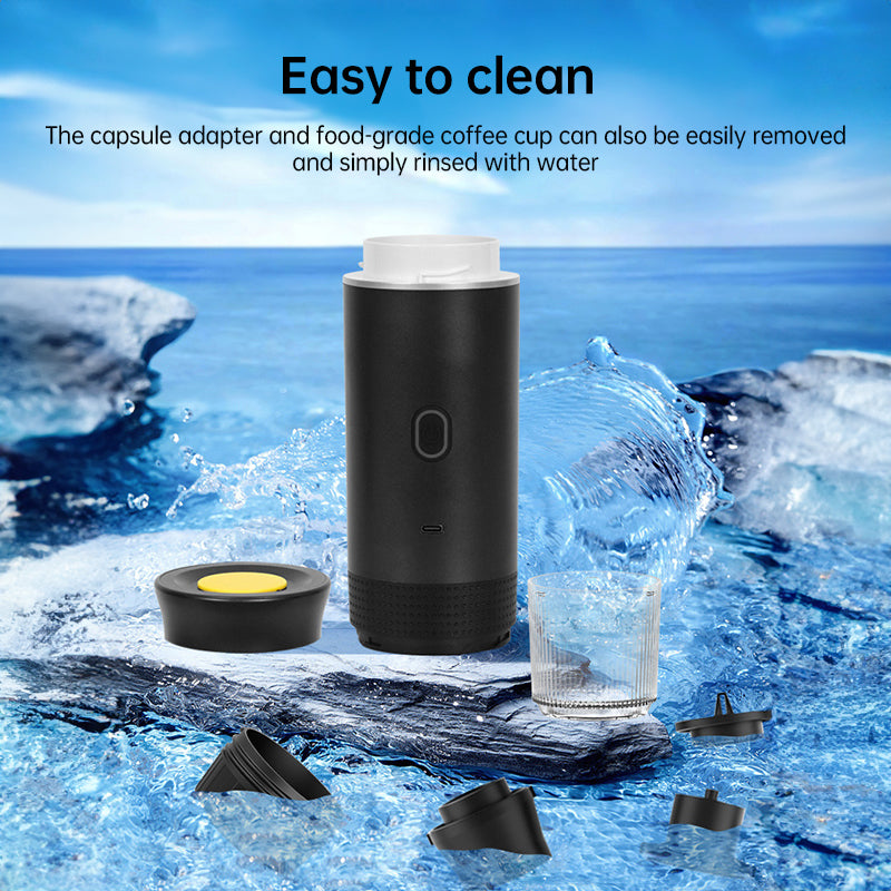 2025 Upgraded 3-in-1 Cordless Coffee Maker - 20Bar Portable for Car/Camping/Home, Capsule/Powder, USB Fast Heat - Moze