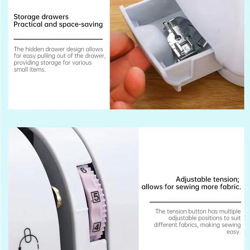 2025 Portable Electric Sewing Machine for Home Use, Adjustable Speed & Backstitch, Ideal for Beginners and Quick Fixes - Moze