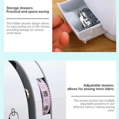 2025 Portable Electric Sewing Machine for Home Use, Adjustable Speed & Backstitch, Ideal for Beginners and Quick Fixes - Moze