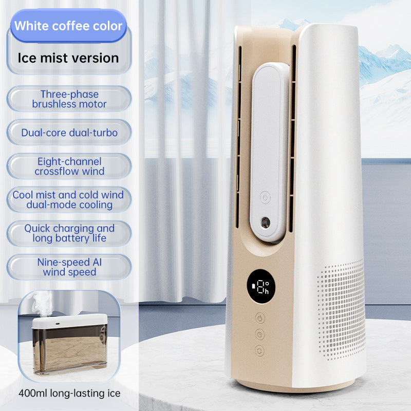 2025 NEW Portable Tower Fan – 6 Speeds, Mist Bladeless, for Bedroom/Living Room/Office - Moze