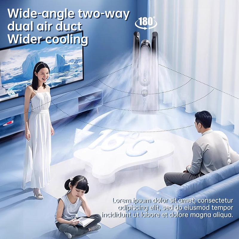 2025 NEW Portable Tower Fan – 6 Speeds, Mist Bladeless, for Bedroom/Living Room/Office - Moze