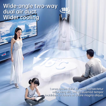 2025 NEW Portable Tower Fan – 6 Speeds, Mist Bladeless, for Bedroom/Living Room/Office - Moze
