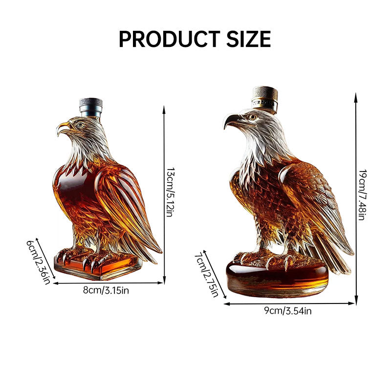 Small Eagle - shaped Whiskey Decanter. Ideal for Dad or Husband. Exquisite Glass Bottle, Perfect for Holiday Home Decor - Moze