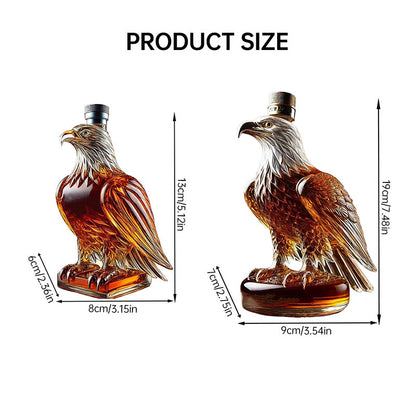 Small Eagle - shaped Whiskey Decanter. Ideal for Dad or Husband. Exquisite Glass Bottle, Perfect for Holiday Home Decor - Moze