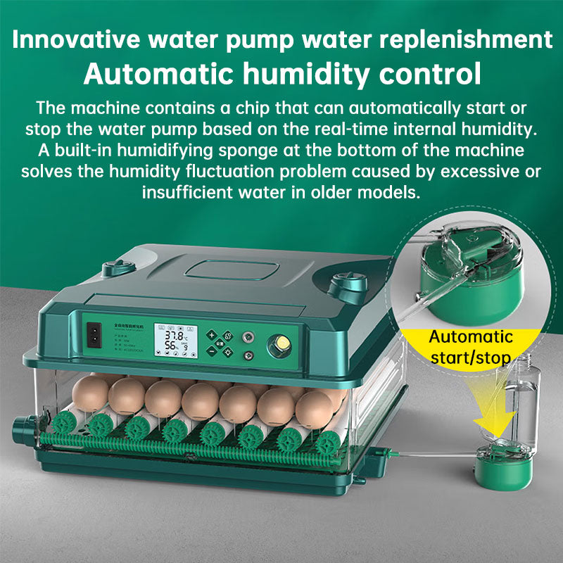 24/36 Egg Incubator Fully Automatic, Auto Turner & Temp Control, Dual Power 220V/12V Mini Poultry Hatcher for Chicken Duck - Moze