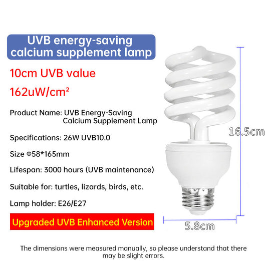 UVB 5.0 10.0 Reptile Heating Lamp13W 26W UVB Rays Energy Heating Light EU/US Calcium-enriched Bulb Lamp for Turtle Lizard Snake - Moze