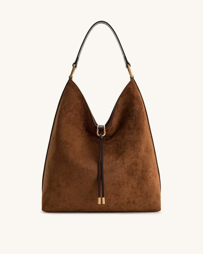 Suede Tote Bag for Women, Large Capacity Commute Crossbody Bucket Bag - Moze