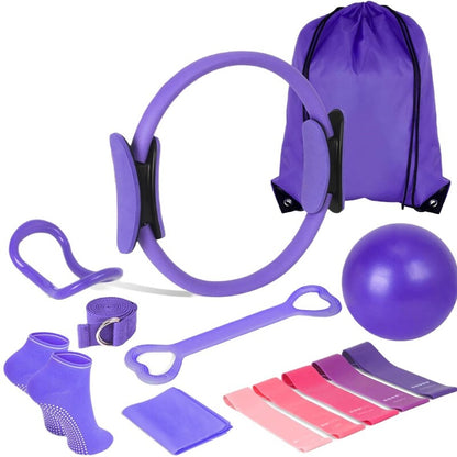 13 - Piece Pilates Kit for Home Workouts: Pilates Ring, Ball, Resistance Bands & More - Ideal for Home Pilates - Moze
