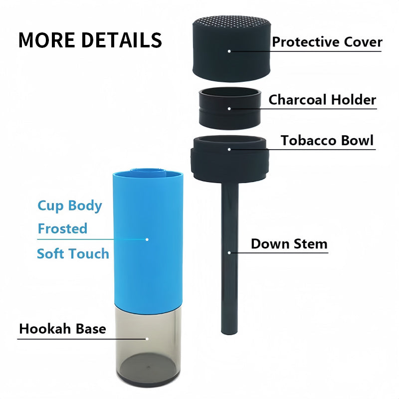 Portable smoking pipes, ceramic dry-burning hookah bowls, glass bowls, tobacco pipes, travel shisha pipe accessories - Moze