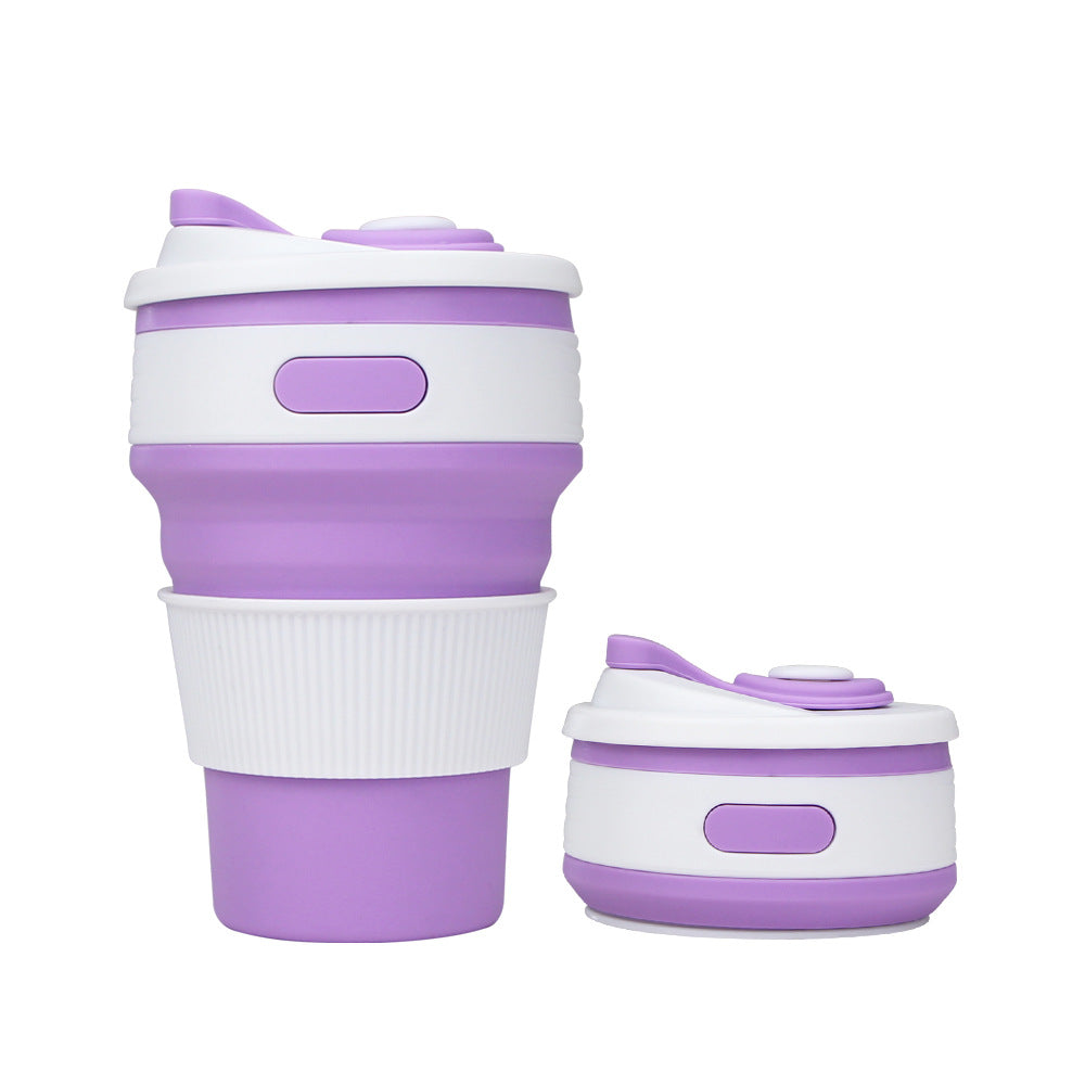 Silicone Foldable Water Cup Outdoor Portable Collapsible Cup 350ml Heat Resistant Expandable Coffee Cup - Moze