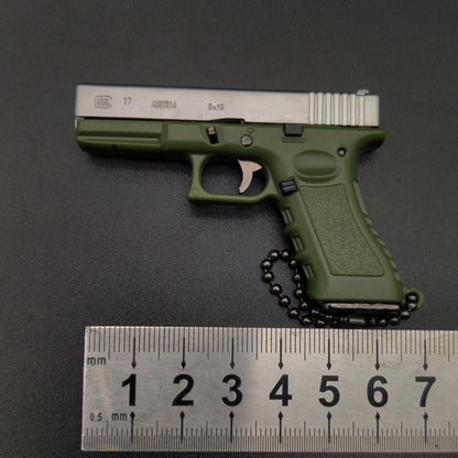 New Empire 1:3 Glock G17 alloy keychain, realistic gun model with detachable soldier gear & bullets. - Moze