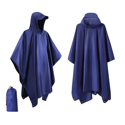 Waterproof Hooded Rain Coat/Poncho: Lightweight, for Outdoor Hiking/Fishing/Climbing (Unisex) - Moze