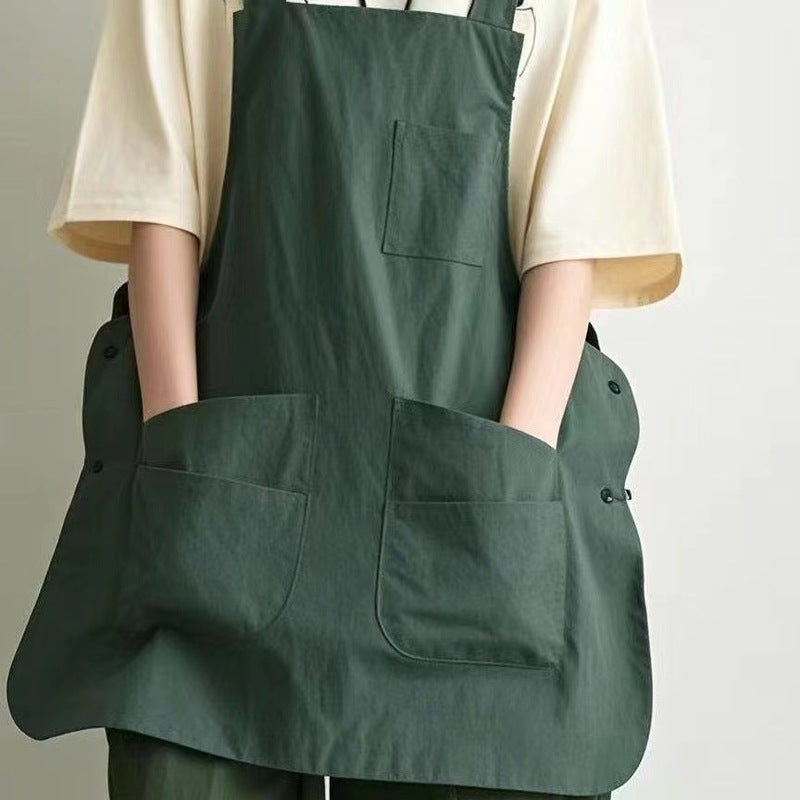 Double-Sided Waterproof Kitchen Apron – Adjustable Unisex Chef Apron, Pure Color Household Cooking Workwear - Moze
