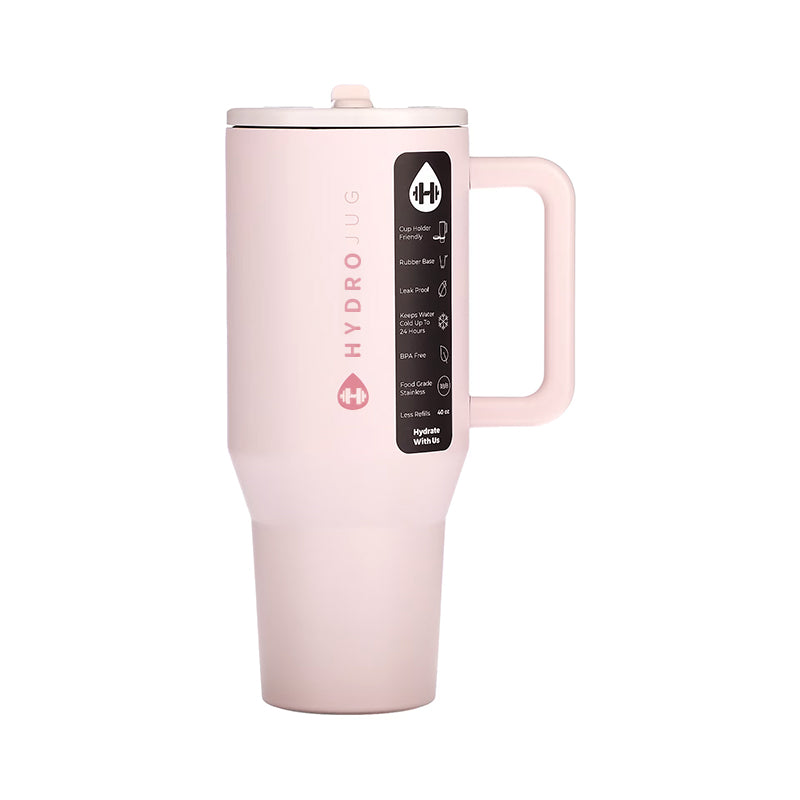 HydroJug Traveler: 32OZ/40OZ, stainless steel, vacuum insulated. Straw lid, double-wall thermal.car mug - Moze