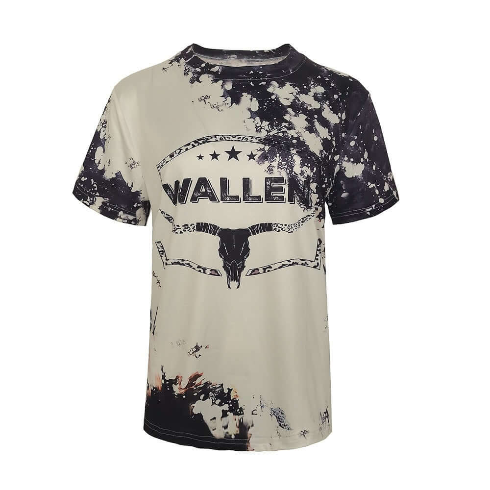 Summer New Temu Top Digital Print Round Neck Short Sleeve T Shirt Womens Wear - Moze