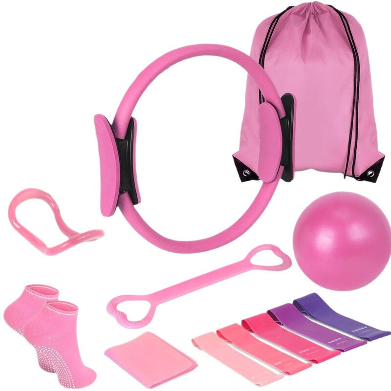 13 - Piece Pilates Kit for Home Workouts: Pilates Ring, Ball, Resistance Bands & More - Ideal for Home Pilates - Moze