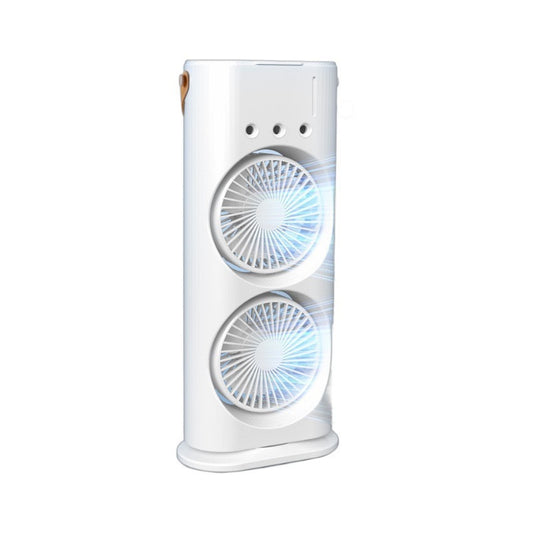 Rechargeable Portable Mini Fan with Spray Cooling – Desktop/ Room Use, Ventilation & LED Light - Moze