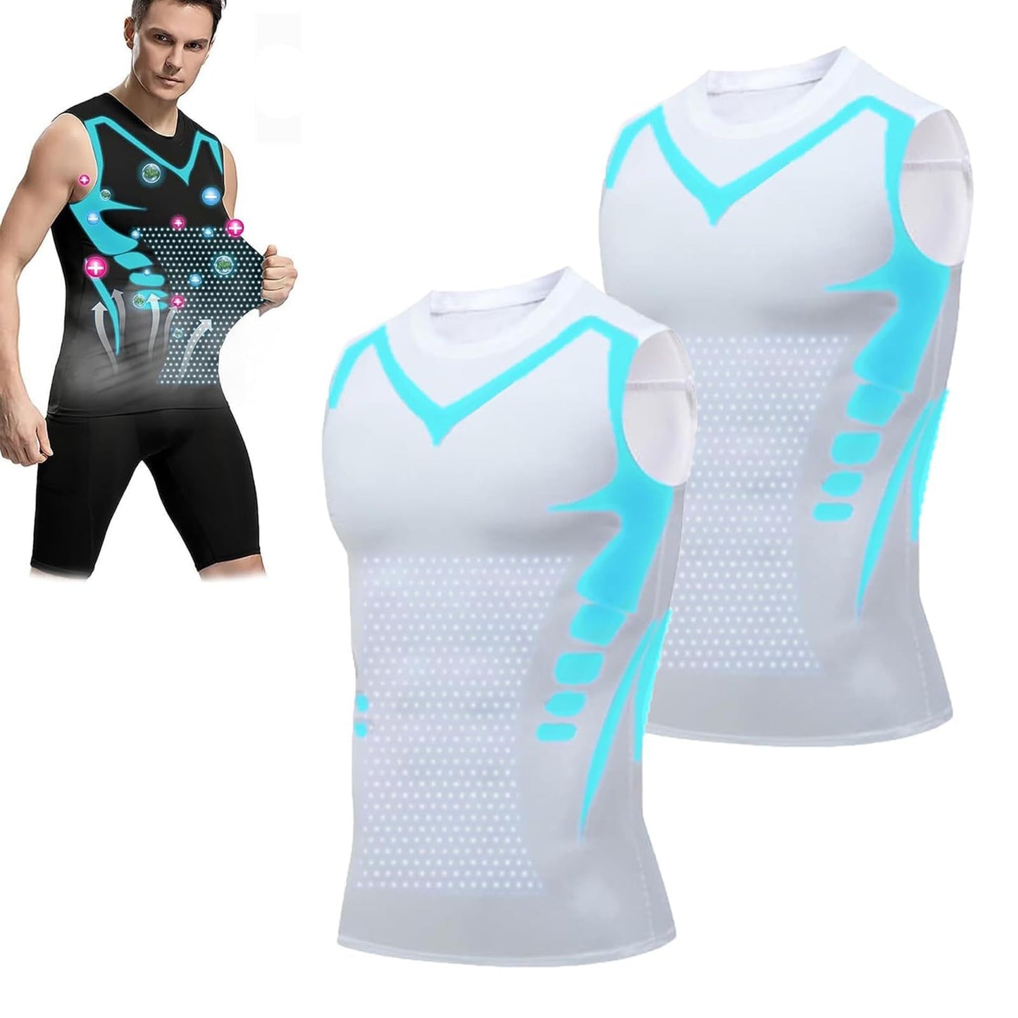 Quick-dry Men's Sports Fitted Short Sleeve Highly Elastic Breathable Moisture-wicking Fitness Training Vest - Moze