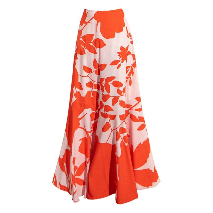 One-Shoulder Ruffle Cut-Out Printed One-Piece Swimsuit with Skirt for Women - Moze