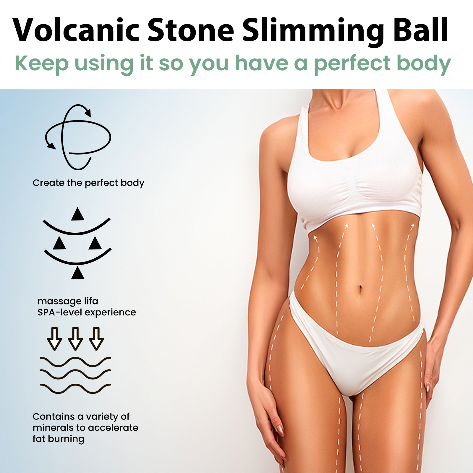EELHOE Volcanic Stone Body Shaping Ball, Massage The Body To Lift The Muscles To Tighten The Belly Beauty Slimming Ball - Moze