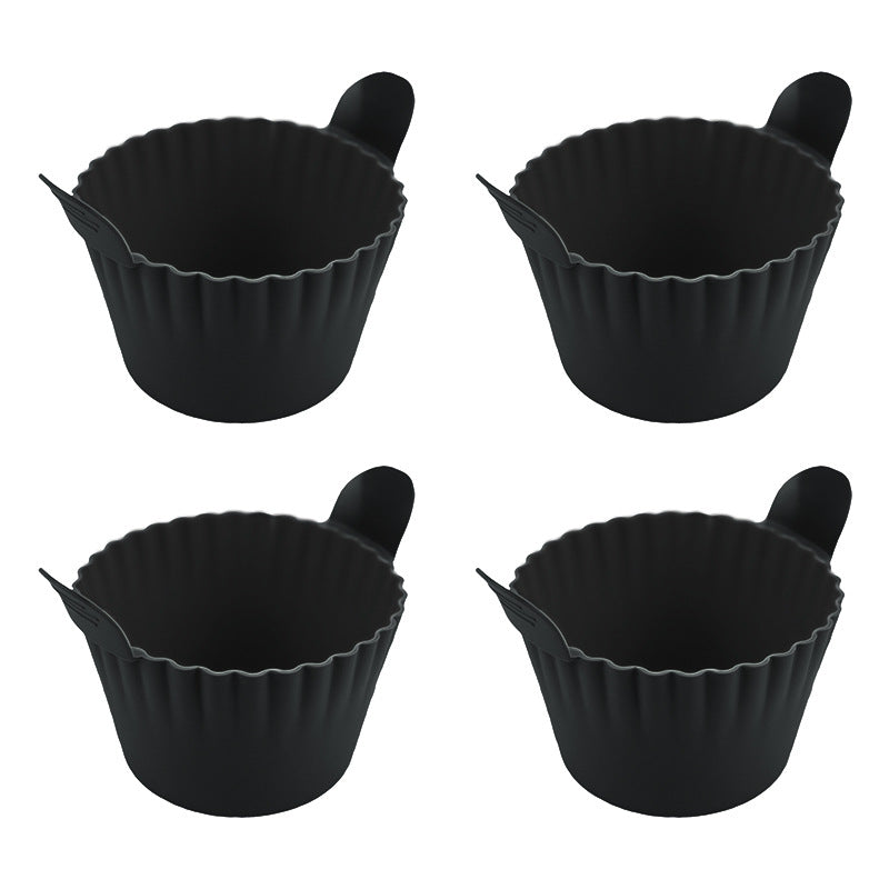 4-6 reusable silicone air fryer liners & baking cups – non-stick kitchen tools for eggs, cakes, meatballs. - Moze