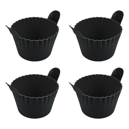 4-6 reusable silicone air fryer liners & baking cups – non-stick kitchen tools for eggs, cakes, meatballs. - Moze