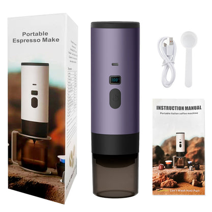 Portable Wireless 3-in-1 Espresso Maker, 7800mAh, Car/Home/Camping, Ground/Capsule Coffee. - Moze
