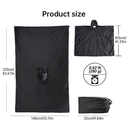 Waterproof Hooded Rain Coat/Poncho: Lightweight, for Outdoor Hiking/Fishing/Climbing (Unisex) - Moze