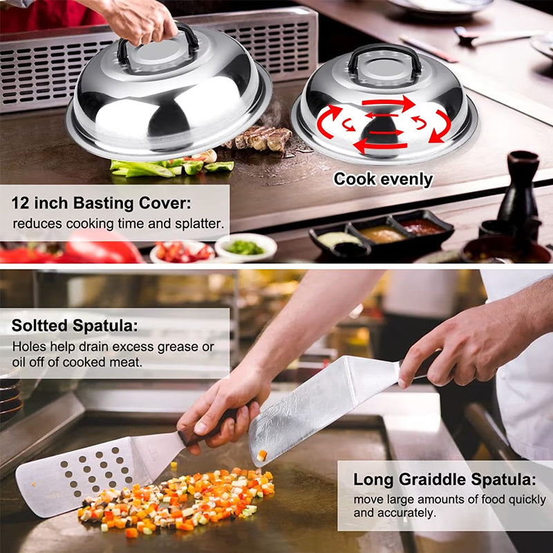 29PCS BBQ Set w/ Burger Press, Stainless Steel Grill Tools & Spatula - Moze