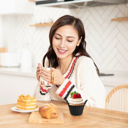 4-6 reusable silicone air fryer liners & baking cups – non-stick kitchen tools for eggs, cakes, meatballs. - Moze
