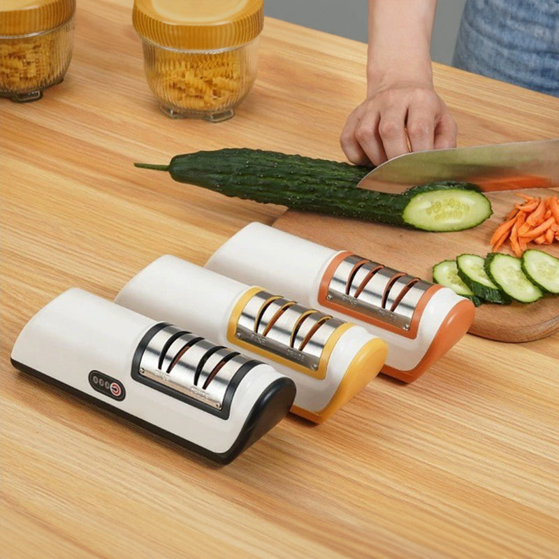 Multifunctional Electric Knife Sharpener. Automatic, professional, small - sized for kitchen use. Quick - sharpening with non - Moze