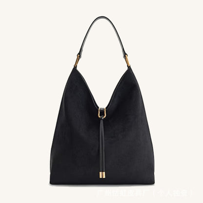 Suede Tote Bag for Women, Large Capacity Commute Crossbody Bucket Bag - Moze