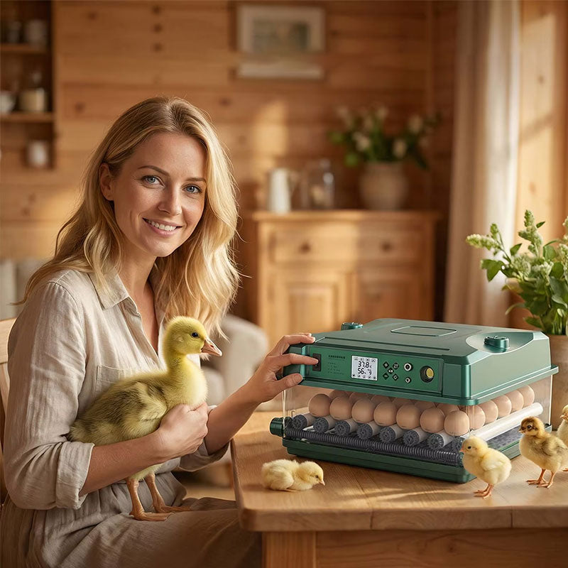 24/36 Egg Incubator Fully Automatic, Auto Turner & Temp Control, Dual Power 220V/12V Mini Poultry Hatcher for Chicken Duck - Moze