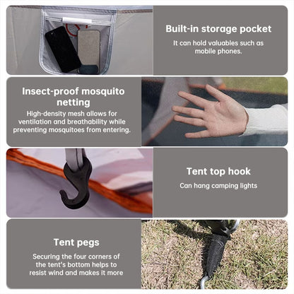 3-12 Person Double Layer 2-Bedroom Family Tunnel Camping Tent Waterproof Windproof UV Resistant for Outdoor Hiking & Camping - Moze