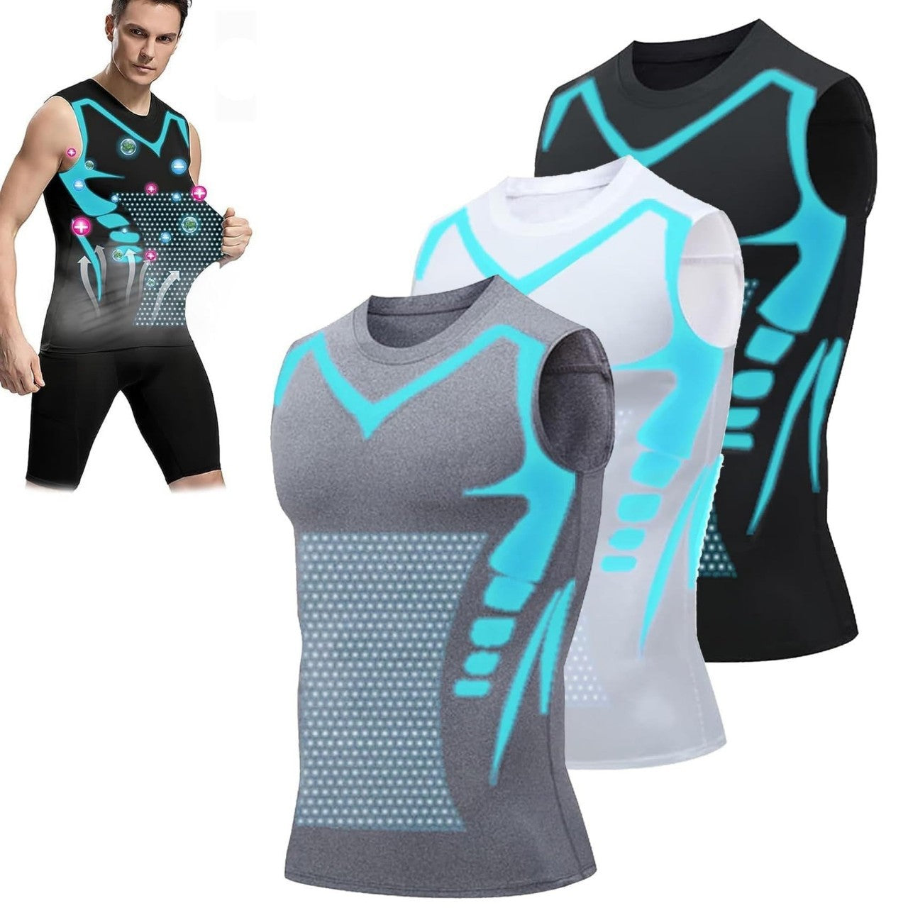 Quick-dry Men's Sports Fitted Short Sleeve Highly Elastic Breathable Moisture-wicking Fitness Training Vest - Moze