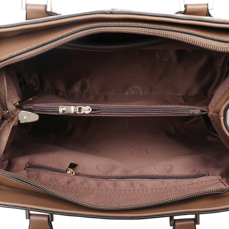 Elegant PU Shoulder Handbag for Women with Zipper - Moze