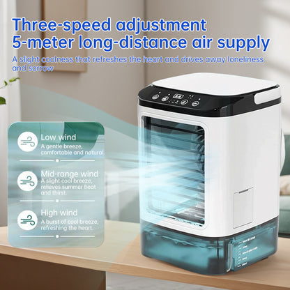 3-speed Portable Mini Air Cooler (900ML Tank) - Fan & Humidifier. For bedroom/office. - Moze