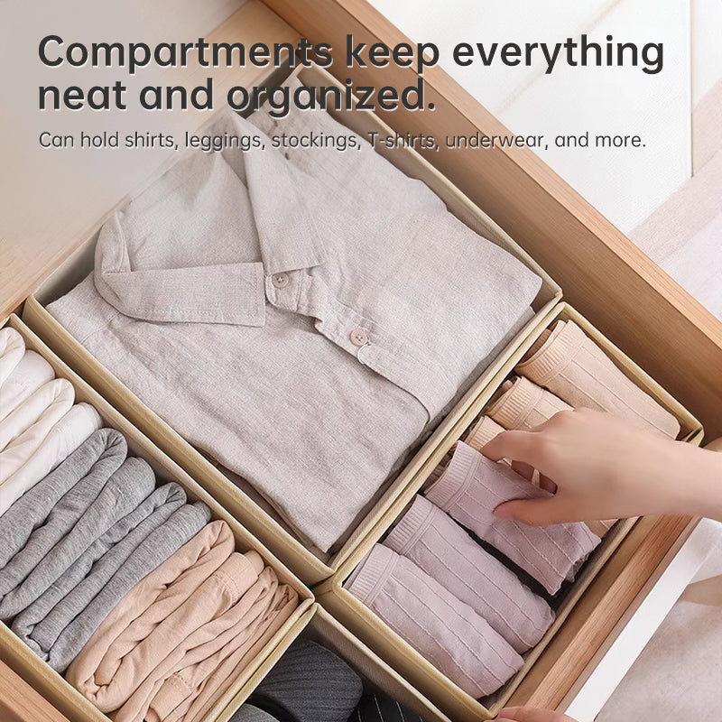Dresser Drawer Organizers – Fabric Bins & Dividers: For Closet Storage, Clothing, Socks, Underwear - Moze