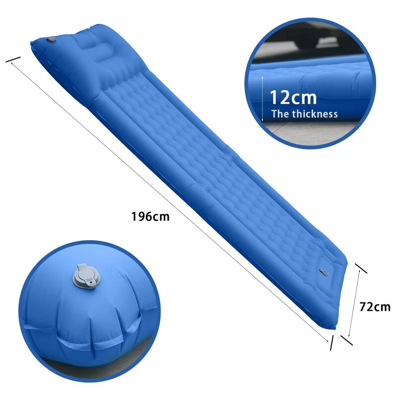 Outdoor thicken self-inflating camping mattress: ultralight, with built-in pump, ideal for travel, hiking, fishing. - Moze
